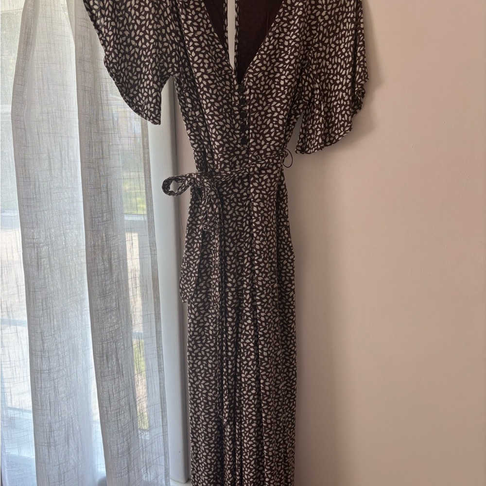 Abercrombie & Fitch Brown and White Jumpsuit